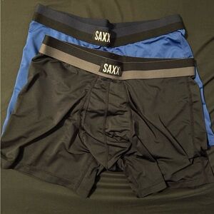 SAXX Men's Boxer Briefs in Black and Blue